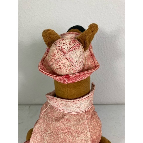 Vintage 1998 Scooby-Doo Plush 13in Brown Dog Red Raincoat Cartoon Network Rare - Picture 12 of 16
